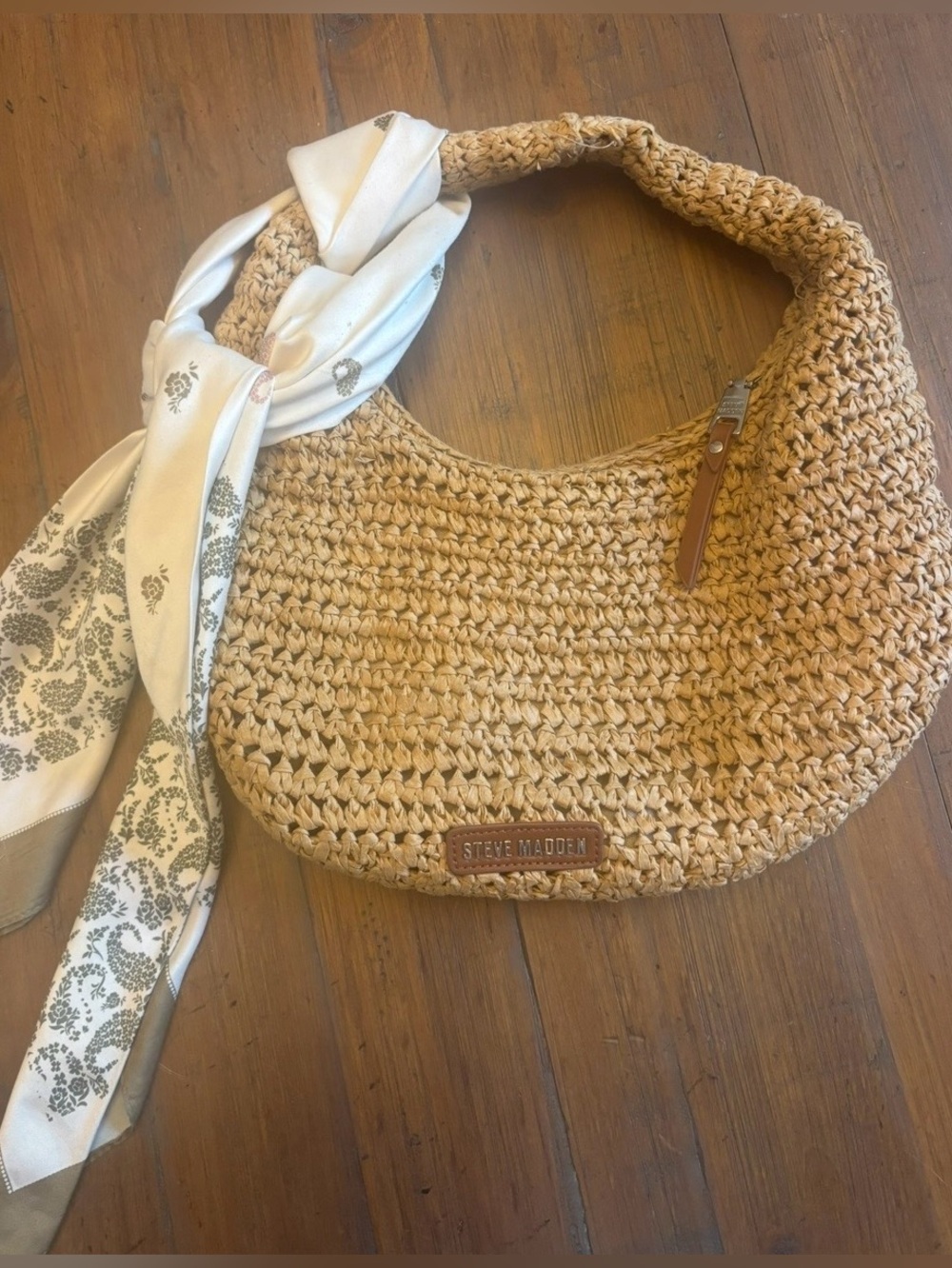 Steve Madden straw hobo handbag